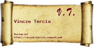 Vincze Tercia névjegykártya
